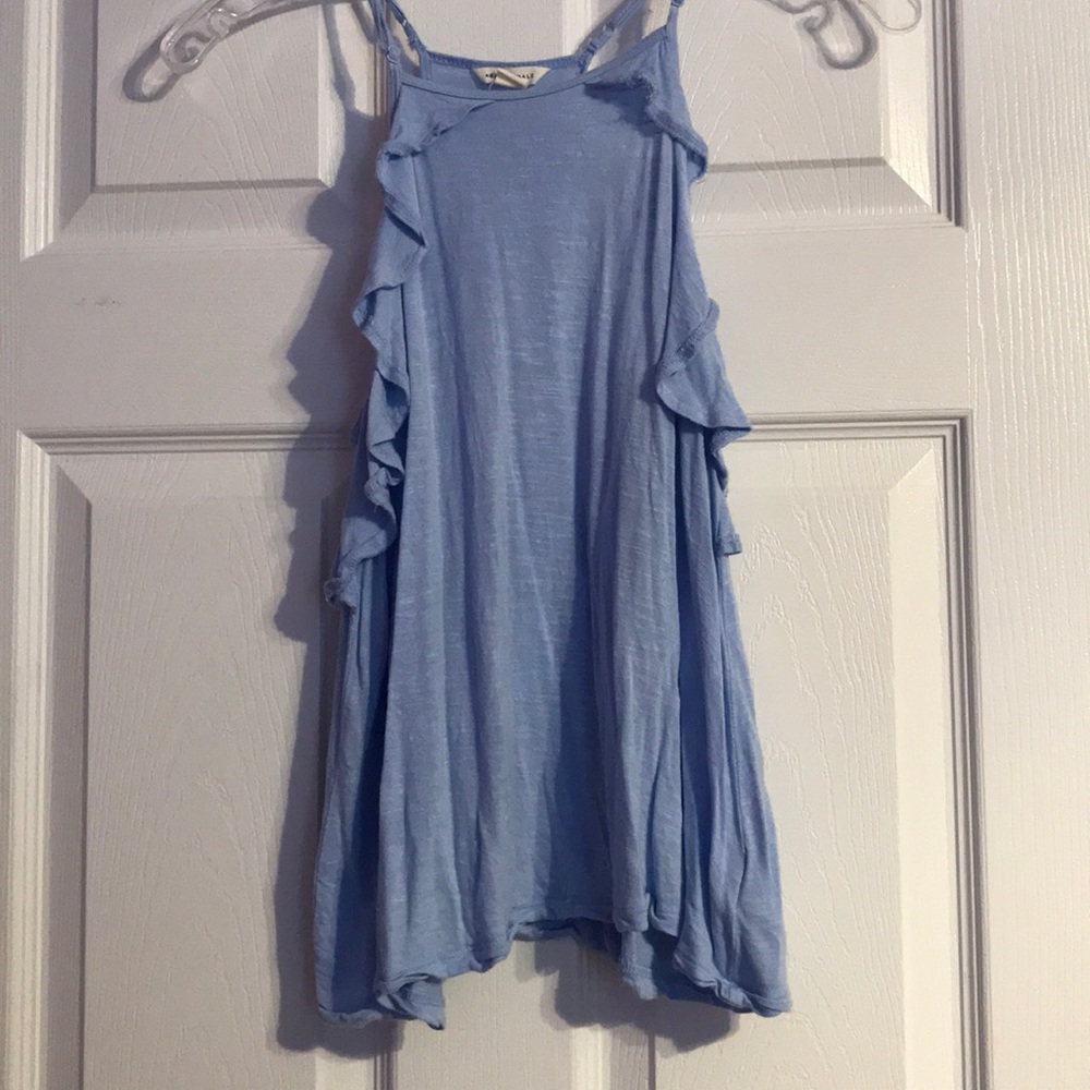 Carolina blue ruffle tank top